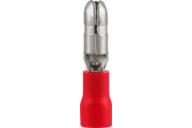 RUWAG RED TERMINAL CABLE PRE-INS BULLET MALE 4MM 25PER PACK