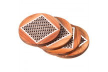 WOODEN COASTER 4PIECE