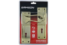 BOLTFIX VICTORIAN SCROLL LOCK SET BRASS PLATED 6INCH SAMSON.