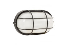 RADIANT LARGE OVAL GRID BLACK BULKHEAD 240V