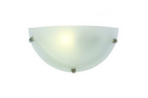 EUROLUX WALL LIGHT SATIN CHROME ALABASTER E27