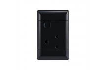 NEU BLACK SINGLE HORIZONTAL SOCKET SWITCH 50X100MM