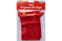 CRAFT ORGANZA GIFT BAG RED 15X10CM