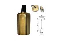 OLITE GOLD SINGLE HOLDER E27 FLAT PENDANT 900MM