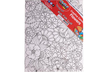 COLOUR IN CRAFT CANVAS FLOWER WITH 6 PAINTS AND BRUSH