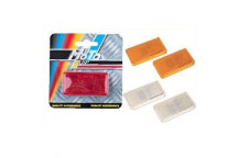 MOTOQUIP CLEAR OBLONG SELF ADHESIVE REFLECTOR (PAIR)