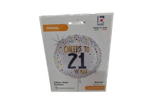 BALLOON PARTY  26214GH-P 21   CHEERS  21 AGE  FOIL 46CM