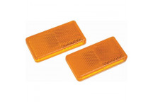 MOTOQUIP AMBER OBLONG SELF ADHESIVE REFLECTOR (PAIR)