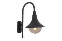 EUROLUX WALL LIGHT LANTERN CORNET DOWN FACING BLACK