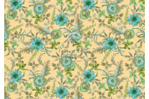 TEAL FLOWERS DECOUPAGE A4