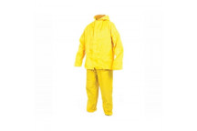 XLARGE YELLOW 2PIECE PVC RAIN SUIT AND HOOD