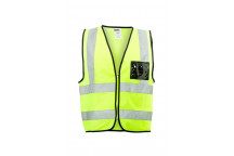 DROMEX LIME ID POCKET AND ZIP REFLECTIVE VEST SMALL