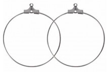 SILVER CRAFT HOOP EARRING 4CM 4PIECE