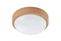 LIGHT CEILING BATHR POLYCARB CF125 LIGHT WOOD COLOUR 160MM 15W BRIGHTS