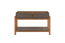 PEARL GREY HIGH GLOSS/CEDAR 2 DRAWERS LIZZ SIDEBOARD