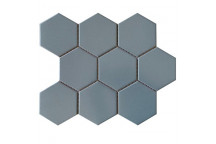 LARGE HEXAGONAL TEAL MATT MOSAIC 295X256MM