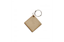 KEYRING WOODEN SQUARE 2PIECE 3CM