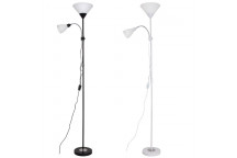 FLOOR LAMP WHITE METAL POLISH