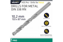 ALPEN ALPEN PRO HSS 10.2MM DRILL DIN 338 RN 135 SPLIT POINT PLASTIC WALLET