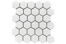 GLOBAL STONE HEXAGONAL PORCELAIN WHITE MATT 270X285MM