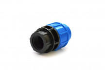 ADAPTOR COMPRESSION HDPE FEMALE 16BAR BLUE & BLACK 20MM X3/4INCH 20MM