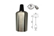 OLITE GUN METAL SINGLE HOLDER E27 FLAT PENDANT 900MM