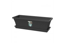 SEBOR CHARCOAL PLASTIC SILL PLANTER AND SAUCER 50CM