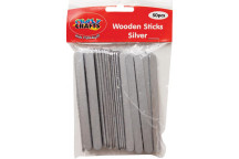 SILVER WOODEN CRAFT STICK 112MM 50PIECE