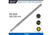 ALPEN FORCE X 14.0 X 260/200 SDS-PLUS DRILL BIT X4 CUTTING EDGES