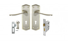 BOLTFIX RIMINI KEY LOCKSET BRASS PLATED 6INCH SAMSON.
