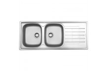 FRANKE CASCADE INSET DOUBLE BOWL SINK INC. WASTE 1200X500X175MM