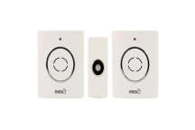 BBL WHITE WIRELESS DOORBELL 1X TRANSMITTER 2X RECEIVER 38 CHIMES