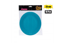 LIGHT BLUE PARTY PLATE 23CM 10PIECE