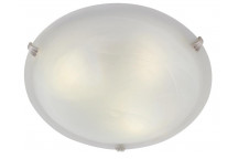 LIGHT CEILING ALABASTER C48SC SATIN CHROME ROUND 300MM EUROLUX