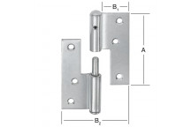 GALVANIZED STEEL LIFT OUT DOOR HINGE 80X72MM