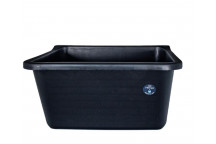 PVC BLACK SINGLE BOWL WASHTROUGH WITH BRACKET 480X420X430MM