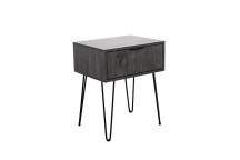 MILAN FOIL CHARCOAL BEDSIDE TABLE 617X514X393MM