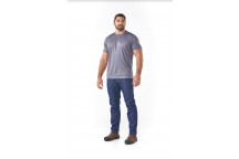 DROMEX GREY MELANGE 100% POLYESTER CREW NECK QUICK DRY T-SHIRT LARGE