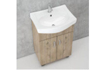 REESTANDING OAK DOUBLE DOOR WOOD BATHROOM CABINET 820X550X370MM