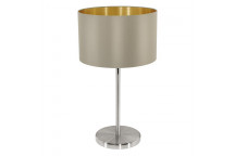 EUROLUX TAUPE AND GOLD MASERLO TABLE LAMP 230MM