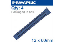 Universal Nylon Plug 12x60mm 4 Pack