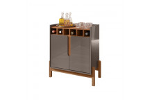 THE LIZZ BAR CABINET OFFERS A REFINED STORAGE SOLUTION WITH A HIGH GLOSS PEARL G
