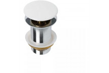 BIJIOU BASIN WASTE CERAMIC POP-UP UNSLOTTED WHITE GLOSS 32MM