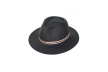 ERIKA BLACK AND TAUPE HAT 61CM