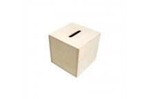 WOOD SQUARE MONEY BOX