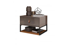 WALL MOUNTED PEARL GREY HIGH GLOSS NIGHTSTAND