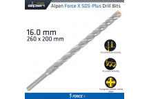 ALPEN FORCE X 16.0 X 260/200 SDS-PLUS DRILL BIT X4 CUTTING EDGES