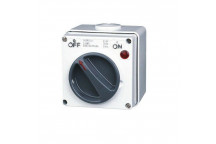 A HEAVY-DUTY 3-POLE ISOLATOR SWITCH RATED AT 20 AMPS AND DESIGNED FOR OUTDOOR OR