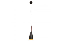 EUROLUX SANDED BLACK DARK WOOD PENDANT LIGHT 100MM