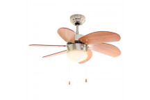 6 BLADE CHERRY PULL CHAIN SATIN CHROME 30INCH TURBO CEILING FAN